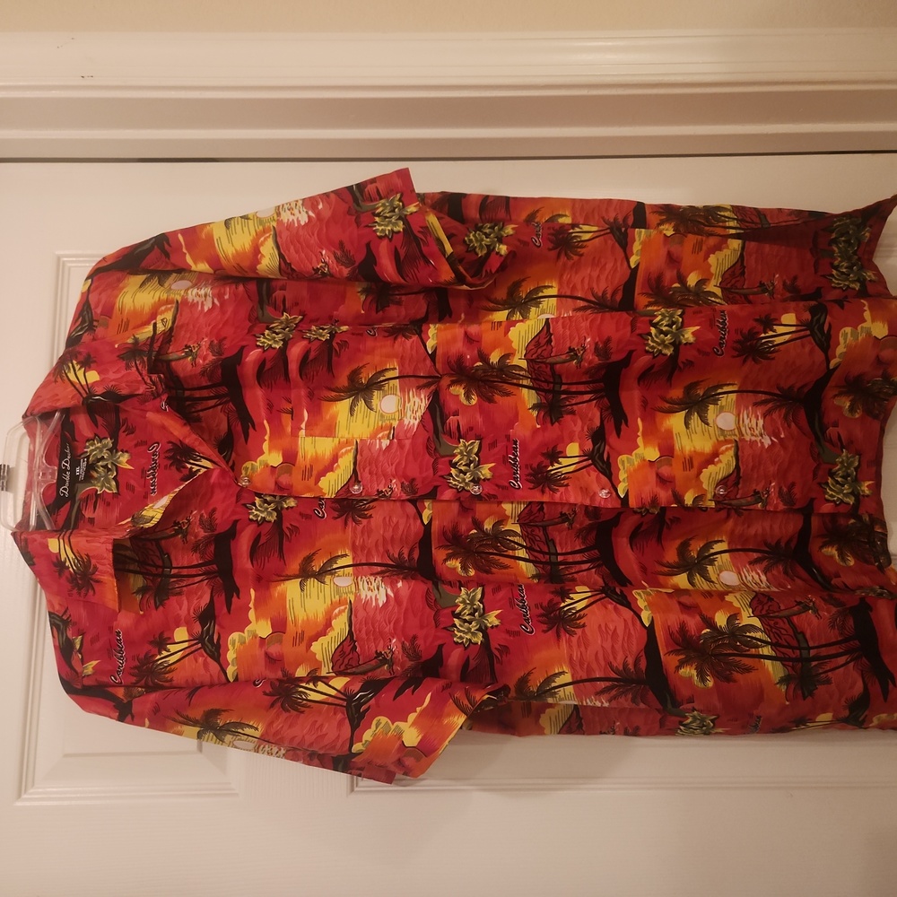 Double Decker 2XL Button Up Shortsleeve Caribbean Shirt NWOT - Picture 1 of 8
